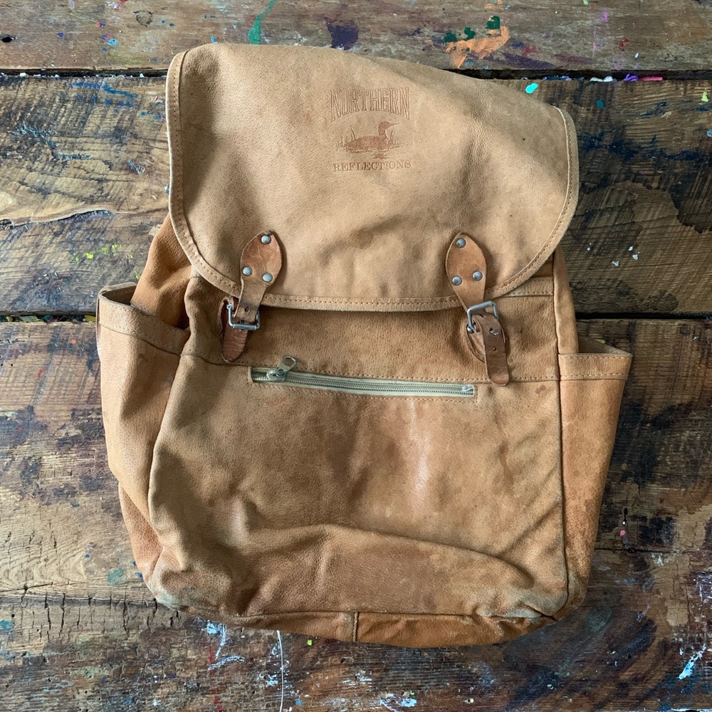 Vintage Northern Reflections Tan Leather Backpack